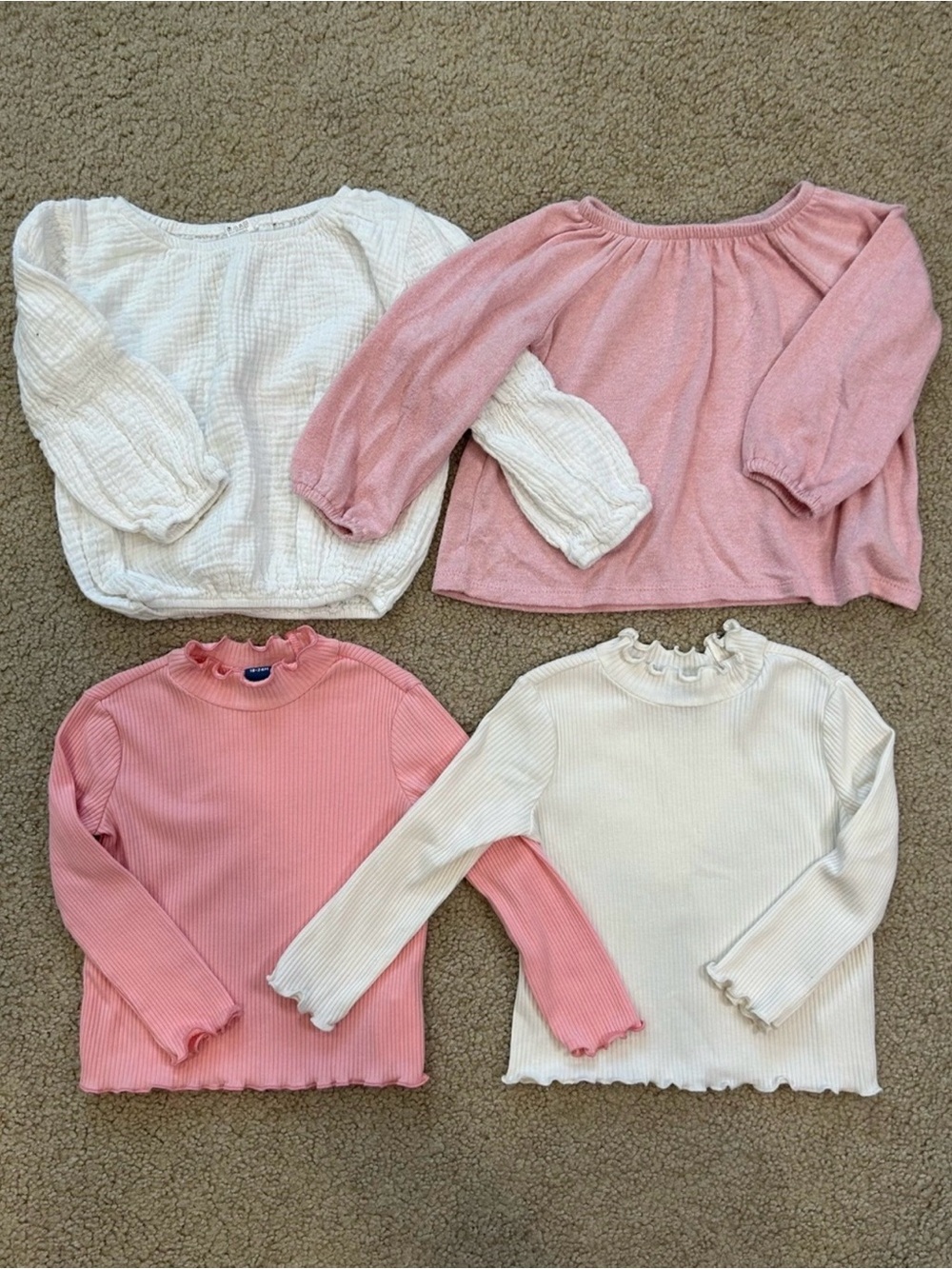 Girls Long-Sleeved Tops Size 18-24 Months (Set of 4)